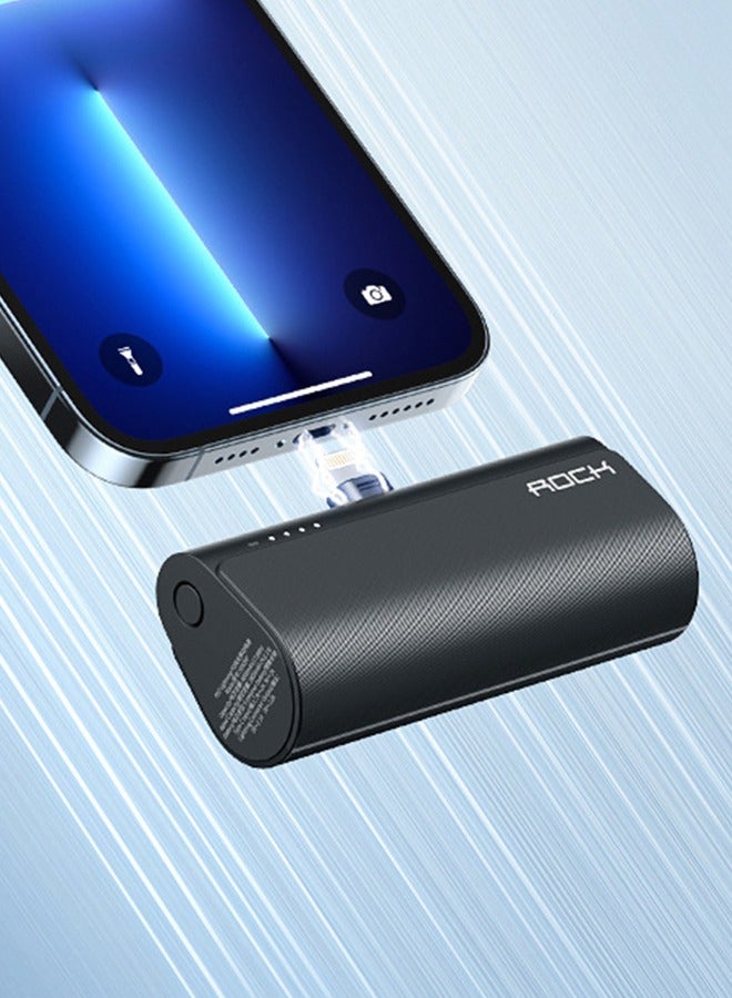 Rock 4800mAh Mini Power Bank,20W PD Quick Charge Portable Charger Battery Pack Compatible with iPhone 13/13 Pro/13 Pro Max /12/12 Pro/12 Pro Max/11 Pro/XR/X/8/7/6/Plus etc. (Black) - Image 1