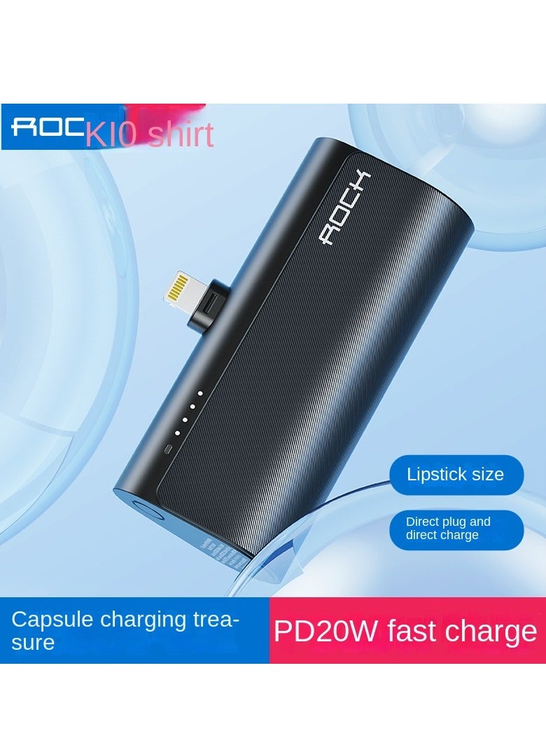 Rock 4800mAh Mini Power Bank,20W PD Quick Charge Portable Charger Battery Pack Compatible with iPhone 13/13 Pro/13 Pro Max /12/12 Pro/12 Pro Max/11 Pro/XR/X/8/7/6/Plus etc. (Black) - Image 2