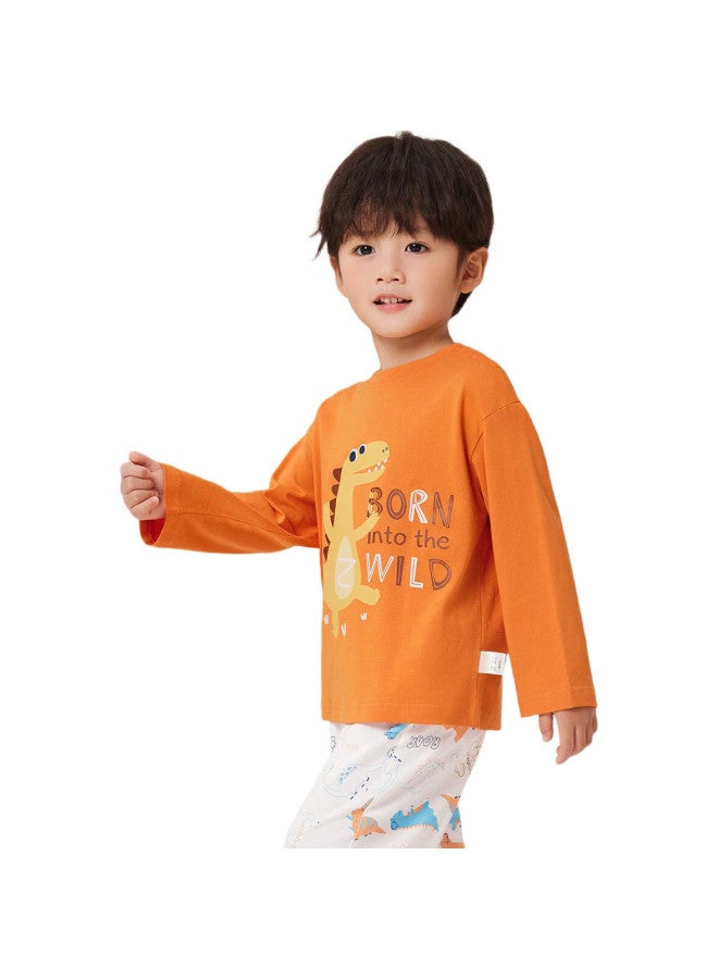 YUZHAOLIN Children'S Pajamas Spring Boys Cotton Home Wear Set Big Kids Clothing Cute Little Dinosaur - Image 3
