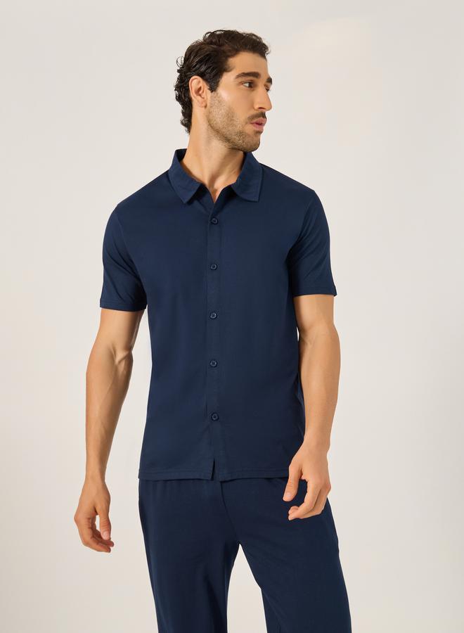 Styli Solid Shirt and Pyjama Nightwear Set  - Image 2