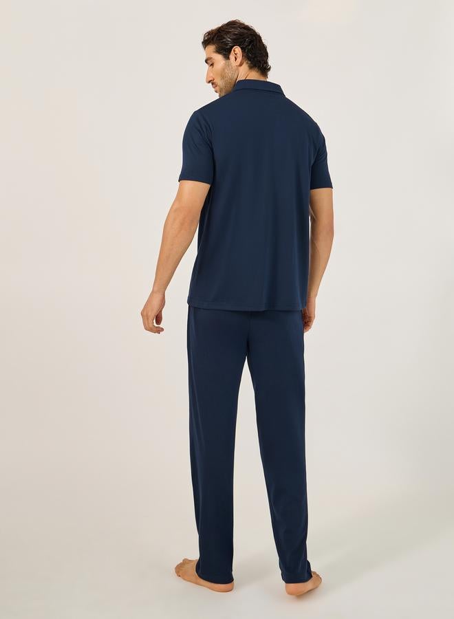 Styli Solid Shirt and Pyjama Nightwear Set  - Image 4