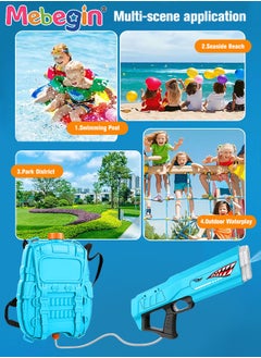 MEBEGIN 39*6*16cm Water Syringe with 20*7*28cm Backpack Tank, Large Capacity Electric Backpack Water Syringe, Hydraulic Giant with Long Rang,  Tank with 2500ml of Water Storage, Suitable for Swimming Pool Party, Family Fun, Camping and Outdoor Activities  - Image 5