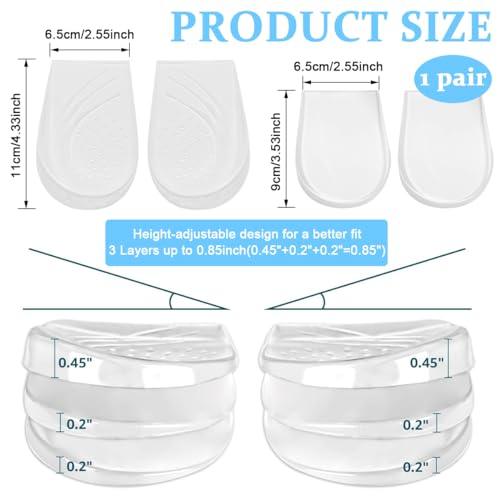 MAYCREATE® Adjustable Orthotics Shoe Insert Heel Wedge for Supination & Pronation Correction Self-adhesive Gel Orthotics Shoe Insert for Improving Bow Legs, Knee Pain, Foot Alignment, One Pair - Image 2