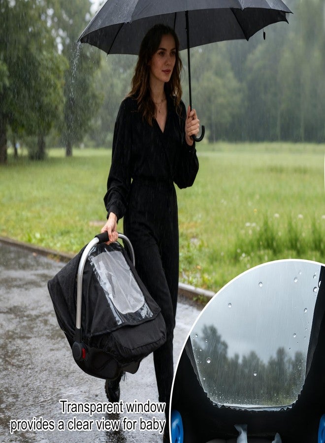 Kaseeous Waterproof Baby Car Seat Cover, Car Seat Rain Cover with Clear Window & Breathable Mesh, Universal Baby Carrier Cover with Support Rod to Prevent Collapse, Lightweight Weather Shield with Storage Bag - Image 3