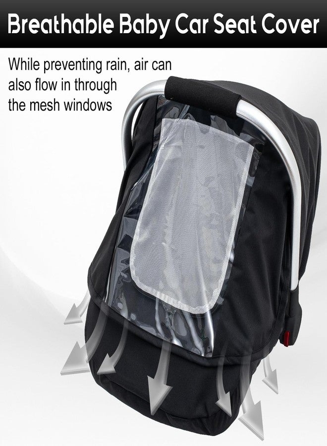 Kaseeous Waterproof Baby Car Seat Cover, Car Seat Rain Cover with Clear Window & Breathable Mesh, Universal Baby Carrier Cover with Support Rod to Prevent Collapse, Lightweight Weather Shield with Storage Bag - Image 5