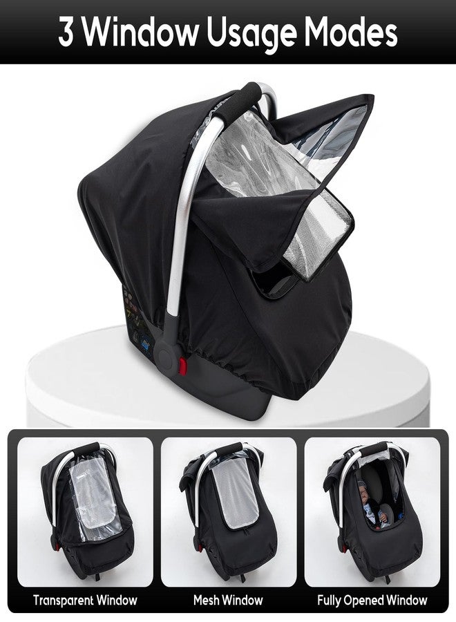 Kaseeous Waterproof Baby Car Seat Cover, Car Seat Rain Cover with Clear Window & Breathable Mesh, Universal Baby Carrier Cover with Support Rod to Prevent Collapse, Lightweight Weather Shield with Storage Bag - Image 4