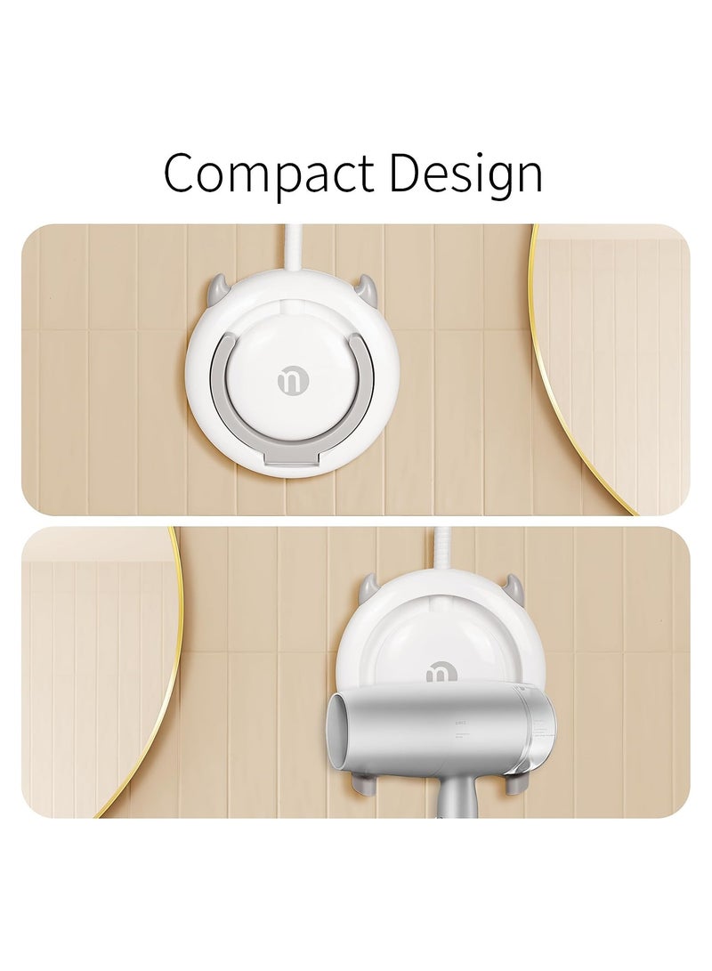 SOLARAE Hair Dryer Holder Wall Mounted, Hands Free Blow Dryer Stand, Adjustable Blow Dryer Organizer with Cable Hanger, Self Adhesive Hair Blow Dryer Rack for Cabinet Bathroom - Image 2