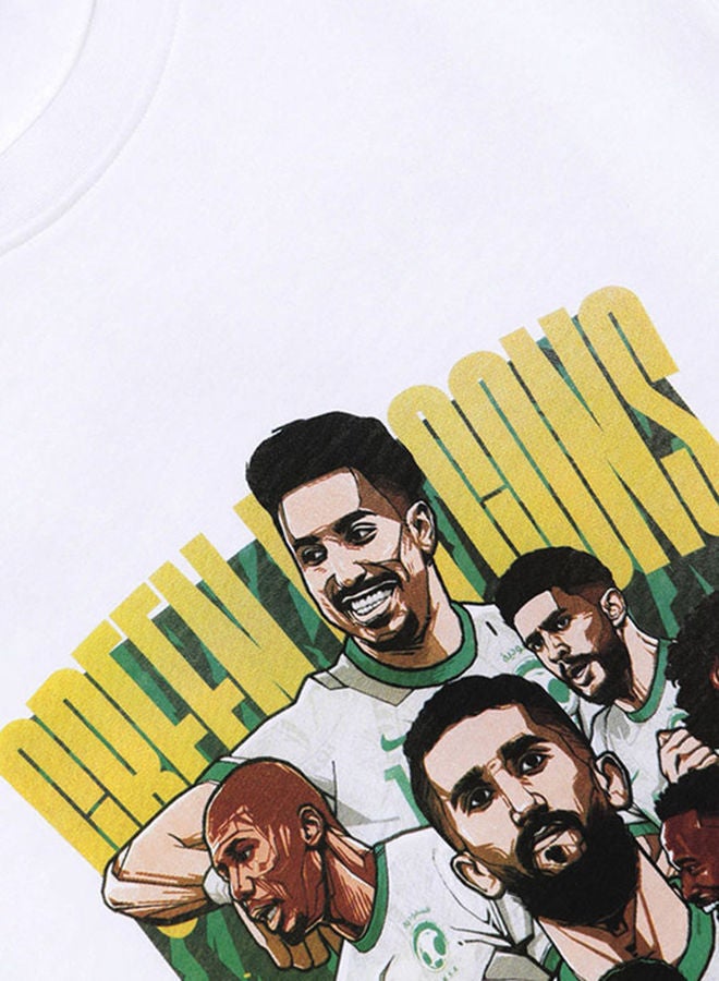 نون تيشيرت ابيض مطبوع بصور اللاعبين  - Image 3