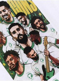noon 100% Cotton Football World Cup White Printed T-Shirt Team Theme  - Image 4