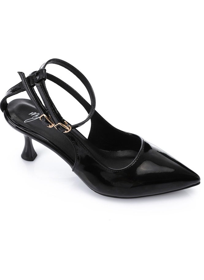 Mr.joe Mr Joe Black Verne Double Strap Slingback Heels -3022  - Image 1