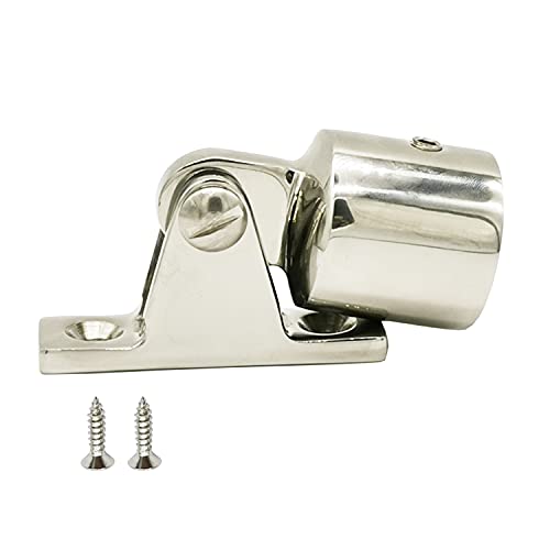 Douzime 1 Inch Bimini Top Eye End Tube Slide Cap + Boat Deck Hinge Mount Marine Hardware 316 Stainless Steel W/Screws - Image 1