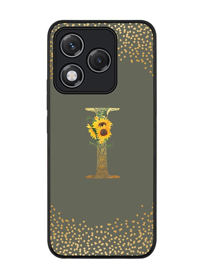 Stylizedd For Honor 400 Lite Case,Slim fit Camera Protection, Shockproof Thin Phone cover  - Custom Floral Monogram - I  (Olive Green )