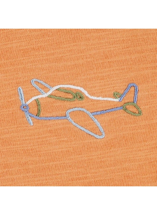 HUGGIES baby-boys Multi-pack Short Sleeve Romper, Brandied Melon/Planes, 0/3M - Image 2