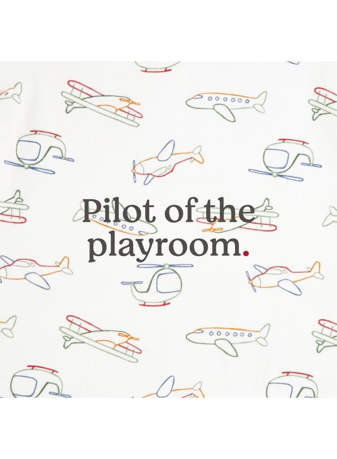 HUGGIES baby-boys Multi-pack Short Sleeve Romper, Brandied Melon/Planes, 0/3M - Image 3