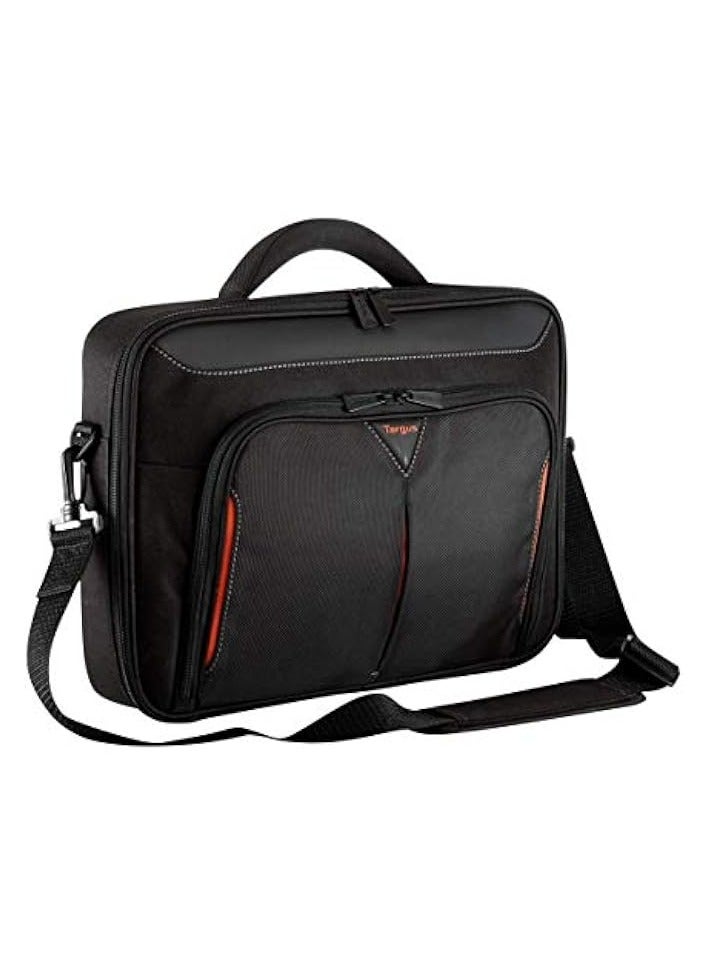 targus Classic Clamshell Laptop Bag With Adjustable Padded Handles to fit up to 14-Inch, Black/Red - CN414EU - Image 3
