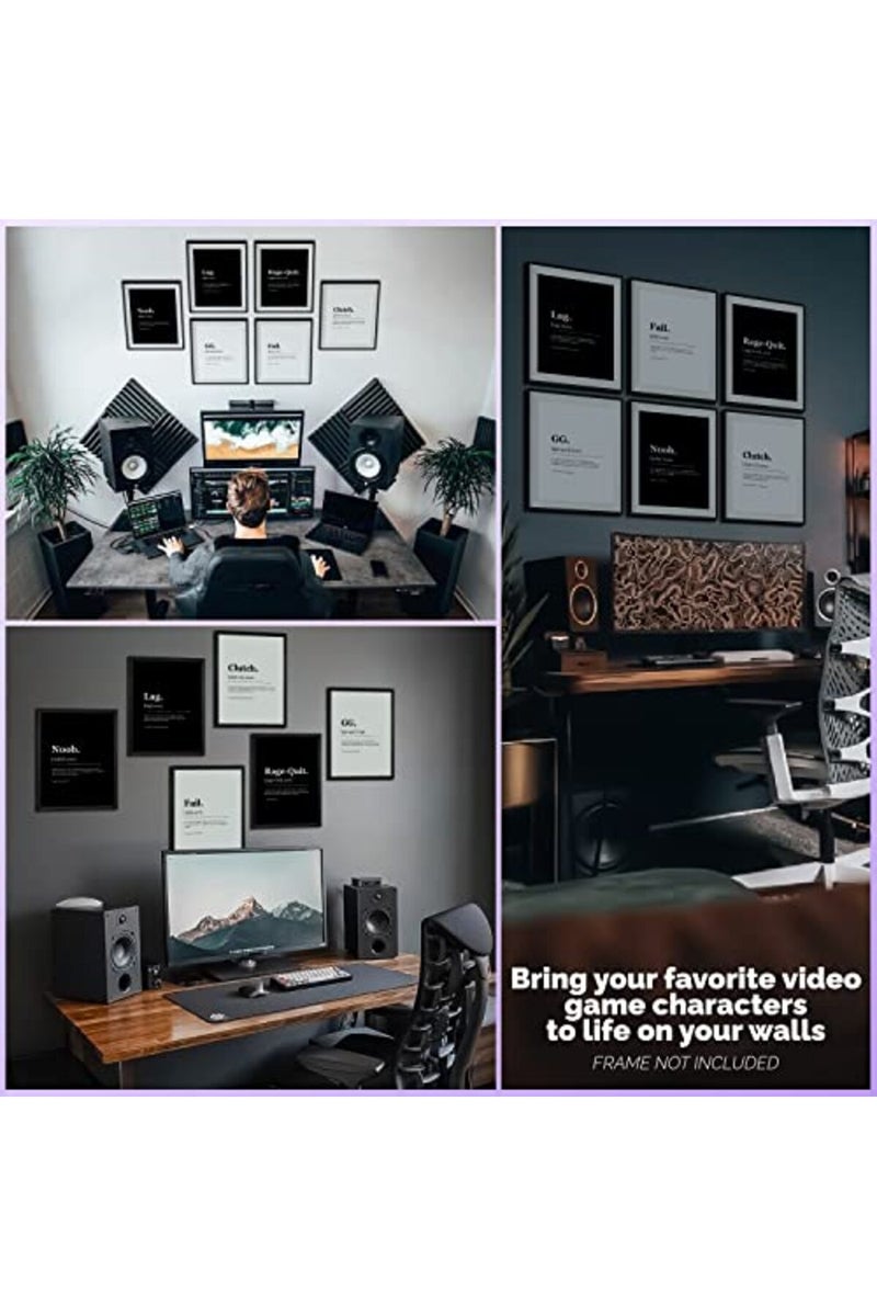 97 Decor ديكور غرفة الألعاب 97 للأولاد - ديكور جدران اللاعبين، ملصقات الألعاب، صور رائعة لأغراض اللاعبين لغرفة الألعاب للأطفال، فنون جدران ألعاب الفيديو لتزيين غرفة النوم (8x10 بدون إطار) - Image 4