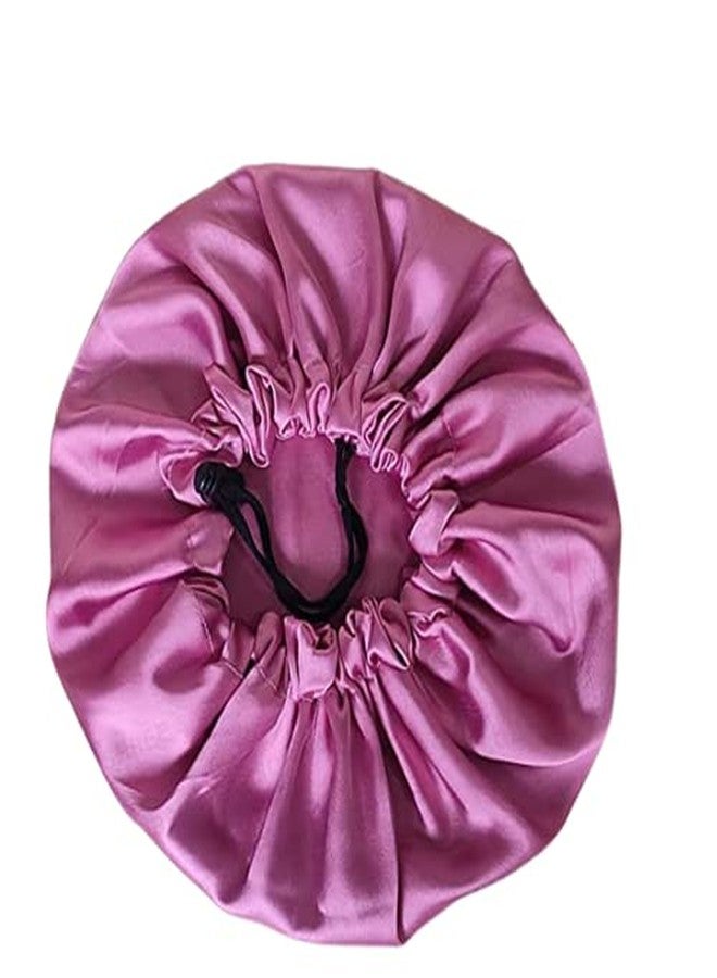 SOHAM SHREE ᵀᴹ Reversible Double Layer Large Sleep Cap Hair Bonnet |Handmade Pure Satin Fully Reversible Luxuries Satin Sleep Adjustable Cap for Women Girls Kids| (Onion) - Image 1
