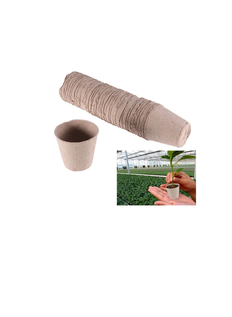 Yardwe 3-inch Peat Pots Pack of 100,Biodegradable Planting Pots Seed Seed Starter Pots Small Pots for Plants Peat Pots for Seedlings No Transplant Shock with Seedling Starter Pots - Image 3
