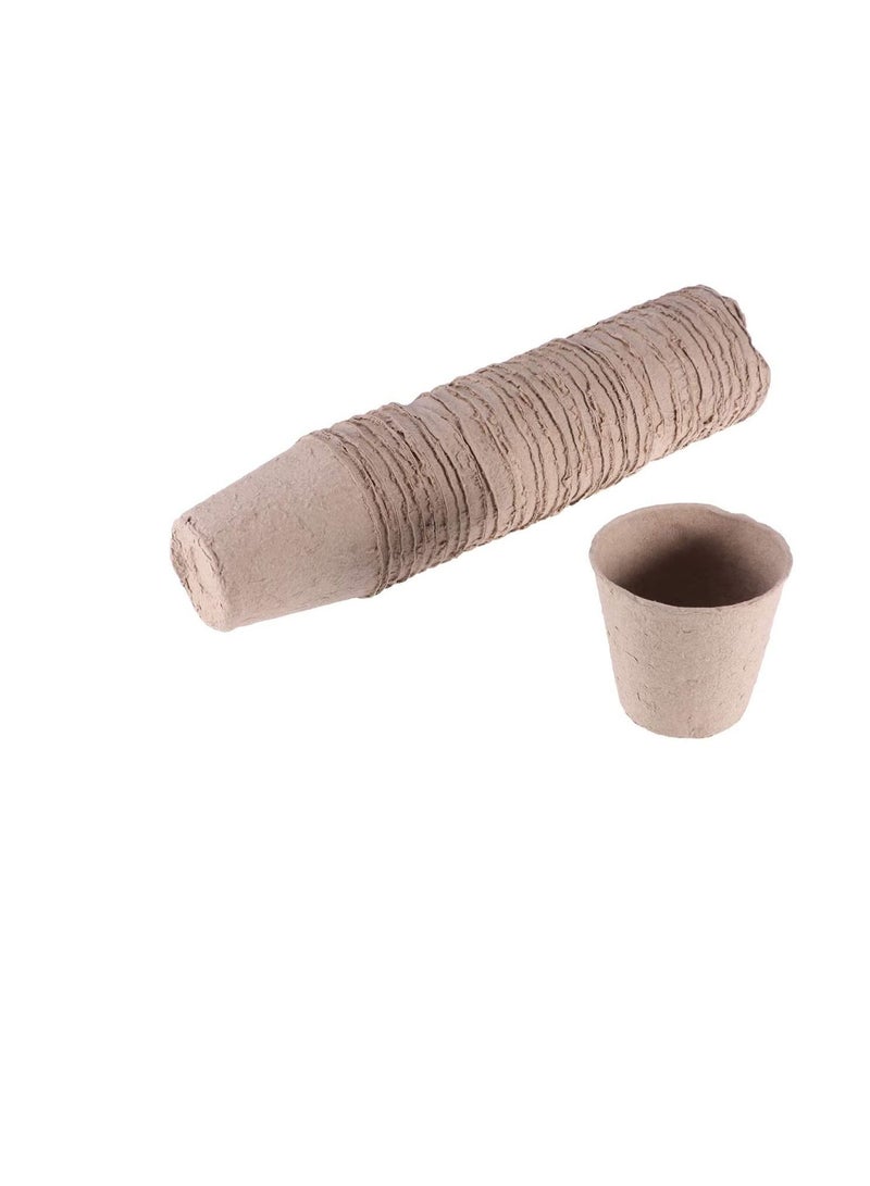 Yardwe 3-inch Peat Pots Pack of 100,Biodegradable Planting Pots Seed Seed Starter Pots Small Pots for Plants Peat Pots for Seedlings No Transplant Shock with Seedling Starter Pots - Image 1