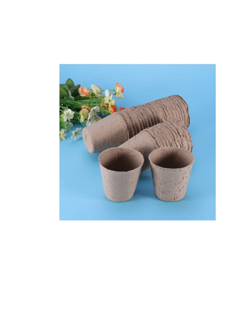 Yardwe 3-inch Peat Pots Pack of 100,Biodegradable Planting Pots Seed Seed Starter Pots Small Pots for Plants Peat Pots for Seedlings No Transplant Shock with Seedling Starter Pots - Image 2