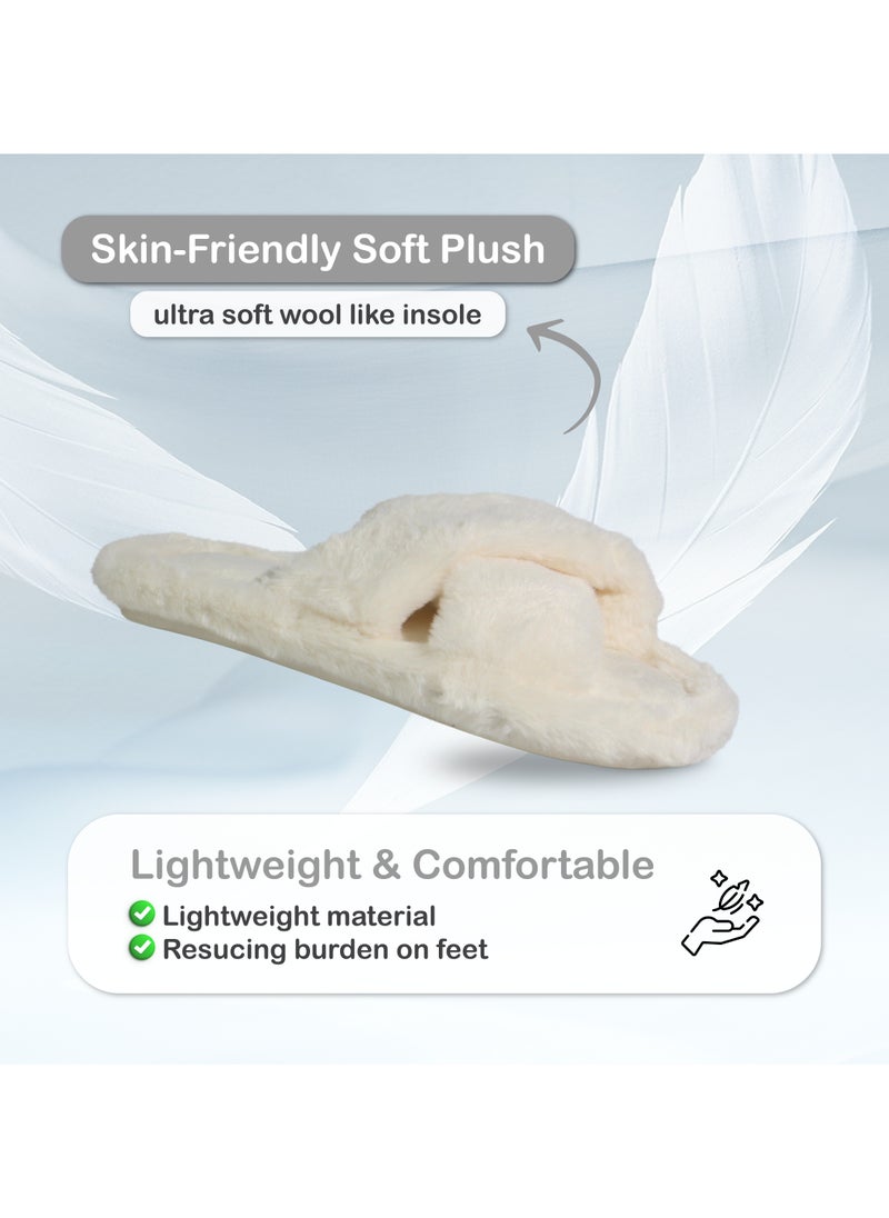 Mon Ami Women's Home Slippers | Memory Foam, Fuzzy, Soft and Warm Cozy Open Toe Fluffy Home Shoes | Non Slip Slippers for Women and Girls  - Image 2