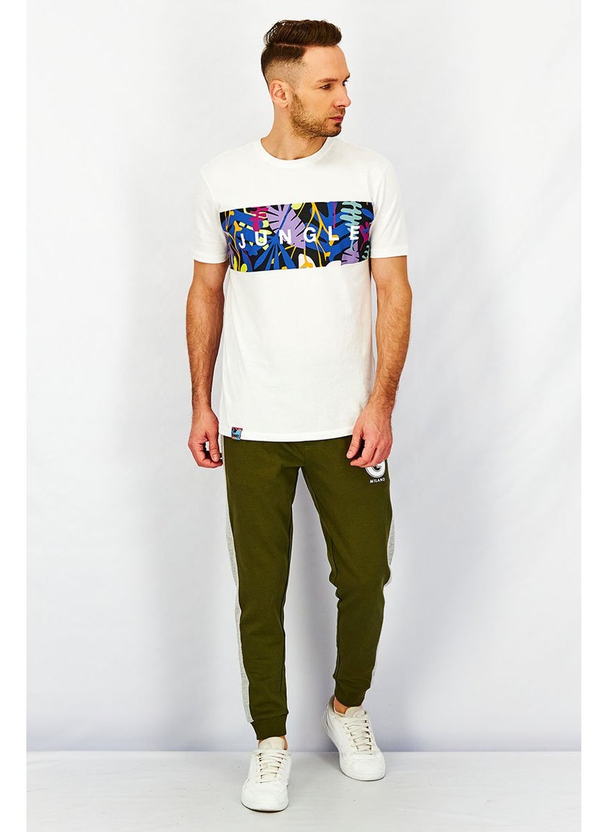 Gazzarrini Men Regular Fit Drawstring Printed Pants, Olive  - Image 2
