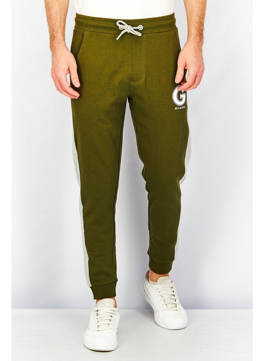 Gazzarrini Men Regular Fit Drawstring Printed Pants, Olive  - Image 1