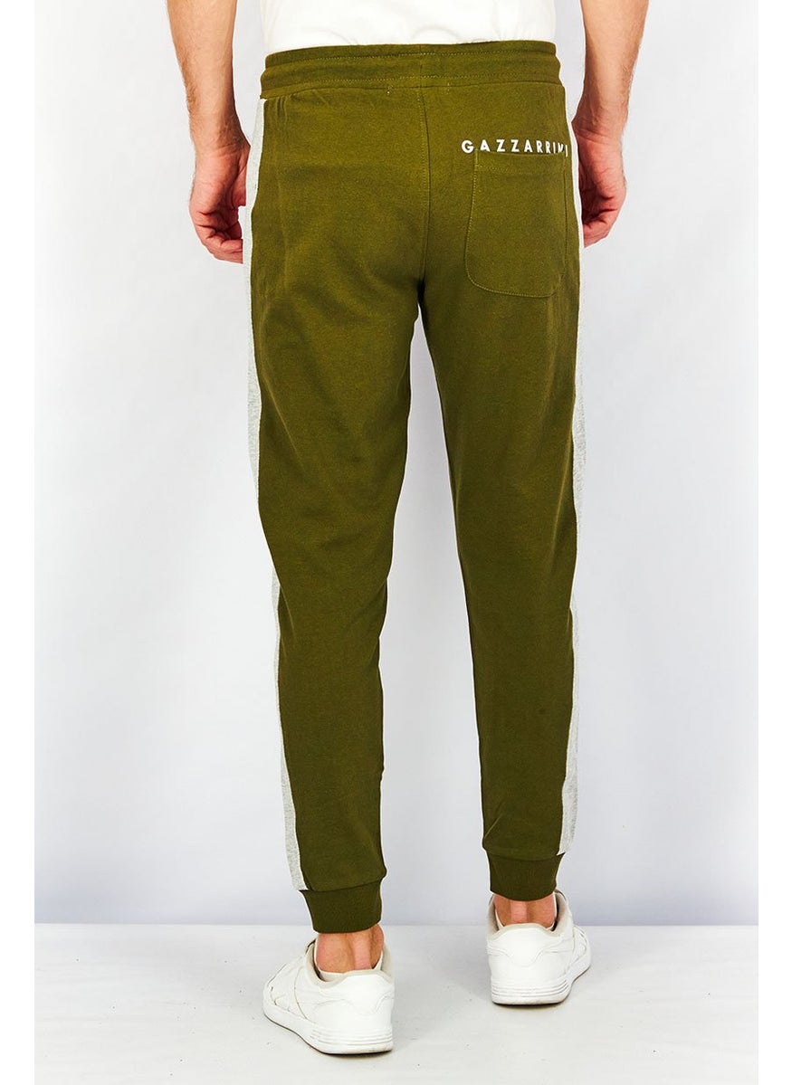 Gazzarrini Men Regular Fit Drawstring Printed Pants, Olive  - Image 3