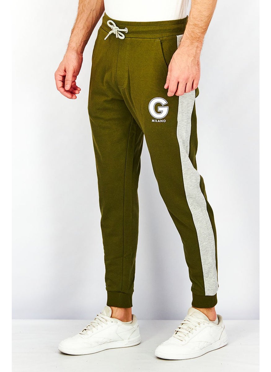 Gazzarrini Men Regular Fit Drawstring Printed Pants, Olive  - Image 4