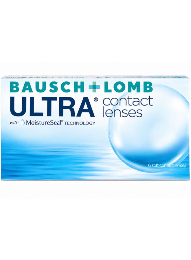 ULTRA Monthly Contact Lenses with MoistureSeal Technology, 6 Lenses per Box - Clear Power (-0.75)