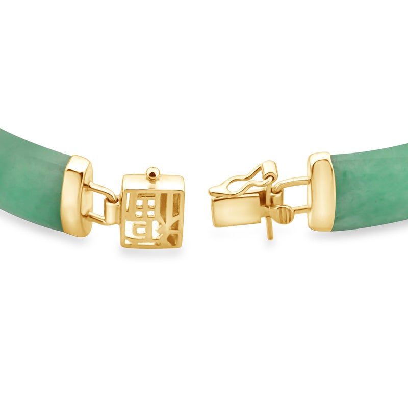 Belacqua Natural Green Jade Link Bracelet in 14K Gold over Sterling Silver, 7.5 Inches Length, Fashion Jewelry for Women, Gift Box Included - Image 5