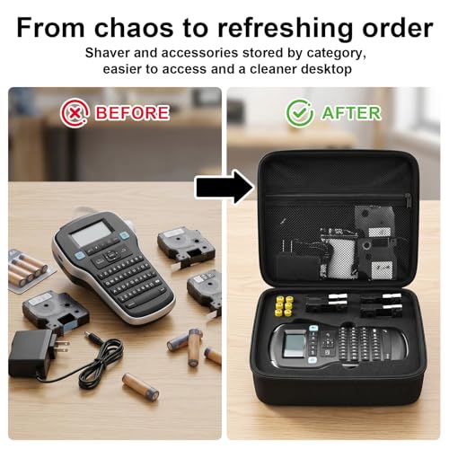 PAIYULE Case Compatible with DYMO Label Maker LabelManager 160280 Portable Label Maker Tag Printer Storage Organizer for AC Adapter Tape Cartirdges and More AccessoriesBox Only Black - Image 3