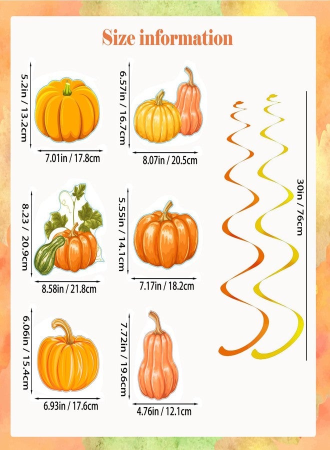 Kinyanco 30Pcs Fall Pumpkin Hanging Swirl Decorations No DIY Thanksgiving Pumpkin Ceiling Streamers Fall Pumpkin Decor for Autumn Harvest Party Baby Shower Home School Office Decorations Supplies - Image 2