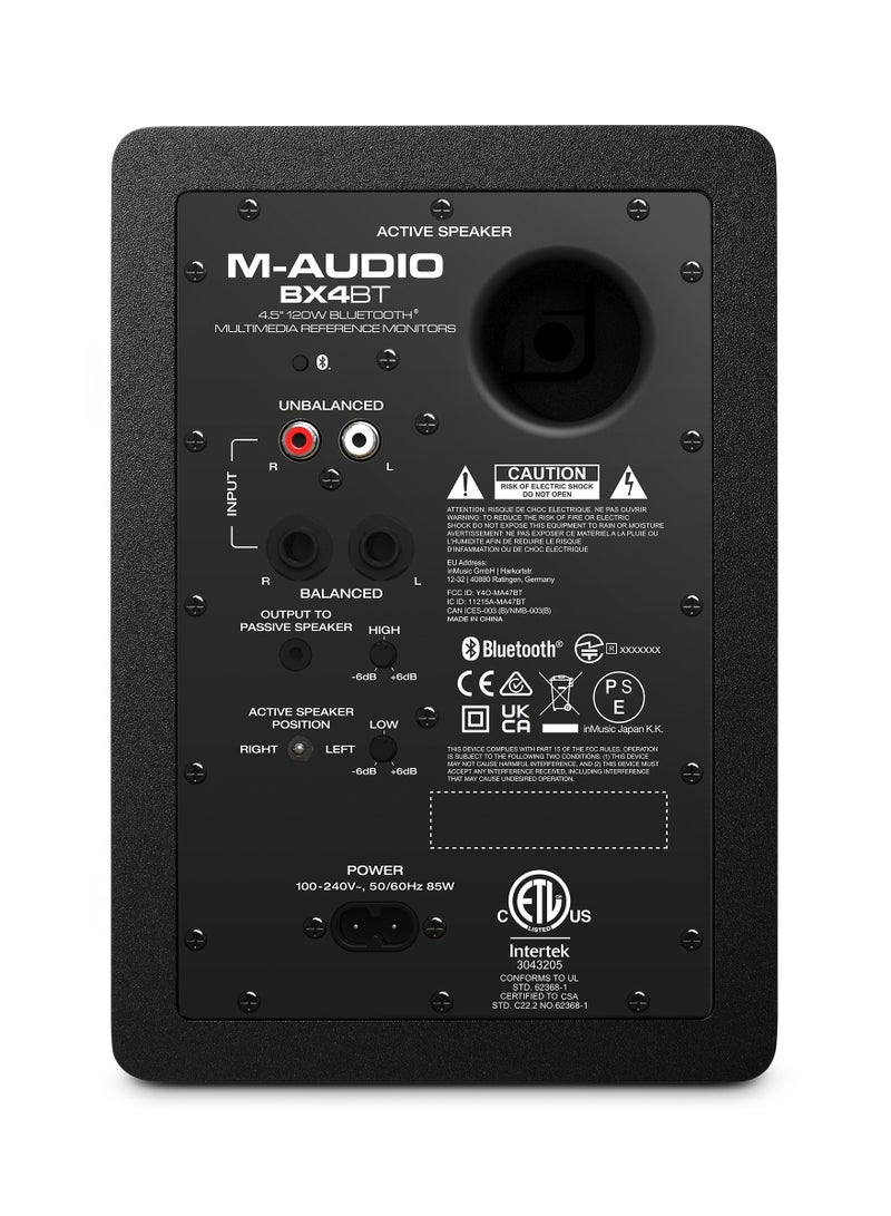 M-Audio BX4 BT 4.5" Black Kevlar® 120-Watt Multimedia Bluetooth® Reference Monitors Pair - Image 3