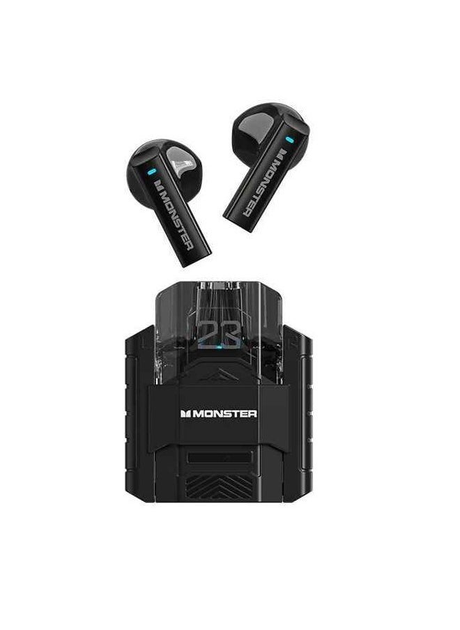 Monster - Monster XKT23 wireless bluetooth headphones Mecha style Design Metal Material Gamer Headset Waterproof Noise Reduction With Microphone Black - Image 1