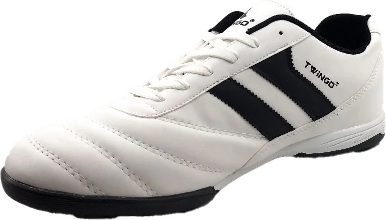 TwinGo White-Black Large Size Men's Artificial Turf Football Shoes
