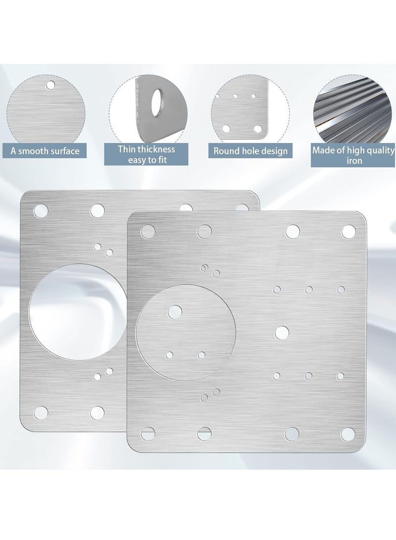 أم جي زي 6 قطع من ألواح إصلاح مفصلات الخزانة، مجموعة حوامل إصلاح المفصلات المصنوعة من الفولاذ المقاوم للصدأ مع مسامير التثبيت، لوح إصلاح المفصلات، ألواح تثبيت إصلاح مفصلات الخزانة لباب خزانة المطبخ - Image 2