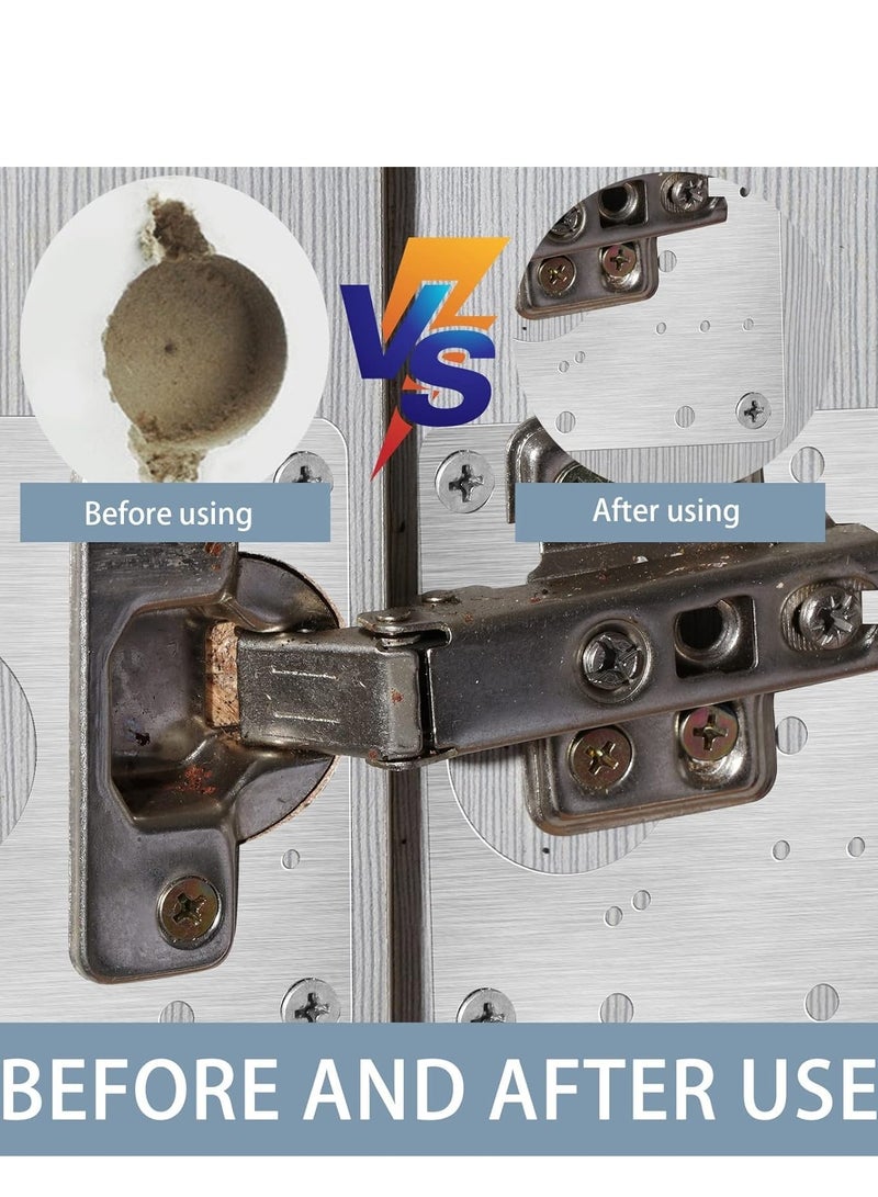 أم جي زي 6 قطع من ألواح إصلاح مفصلات الخزانة، مجموعة حوامل إصلاح المفصلات المصنوعة من الفولاذ المقاوم للصدأ مع مسامير التثبيت، لوح إصلاح المفصلات، ألواح تثبيت إصلاح مفصلات الخزانة لباب خزانة المطبخ - Image 5