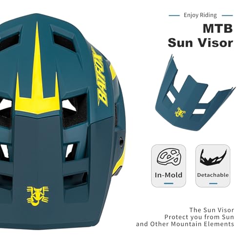 BATFOX Bike Helmet,Mountain Bike Helmet Helmets for Men Women Adults Youth (Dark Green, XL(61-63CM)) - Image 3