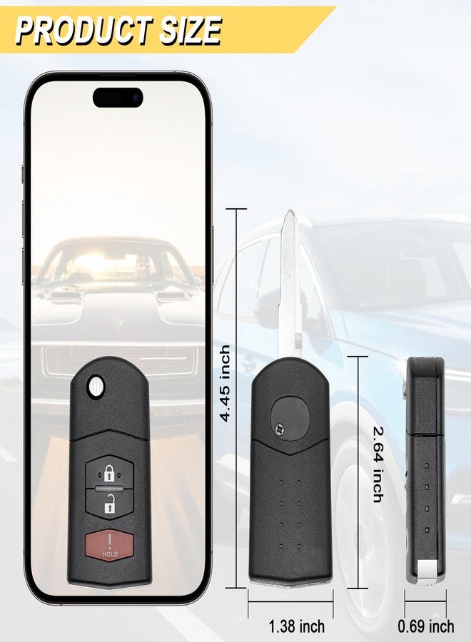 Vurkcy Key Fob Replacement for Mazda 5 2 CX-7 CX-9 BGBX1T478SKE125-01 - Image 4