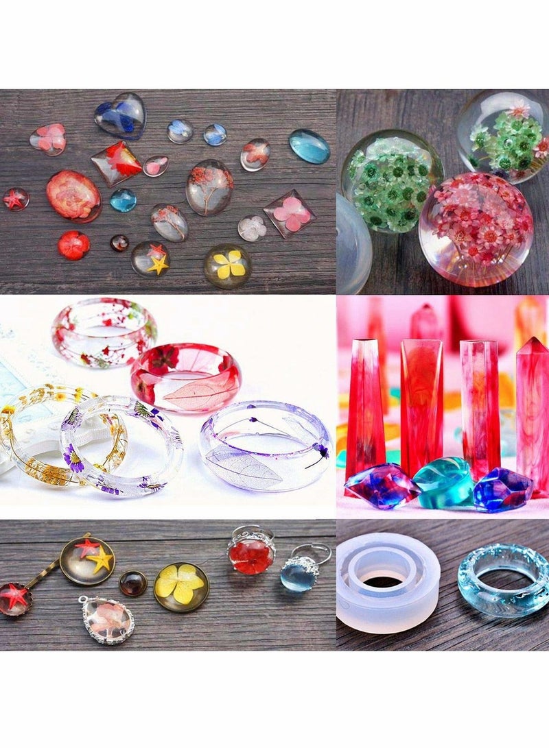 KASTWAVE Epoxy mold Resin Moulds DIY Clear Silicone Epoxy Resin Molds for Pendants Jewelry Making DIY Craft with Casting Molds Tools Set For Aromatherapy Candle Epoxy Resin Real Dried Flower Dry Plants - Image 4