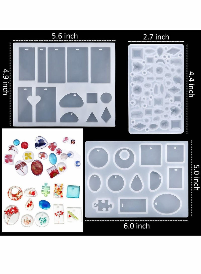 KASTWAVE Epoxy mold Resin Moulds DIY Clear Silicone Epoxy Resin Molds for Pendants Jewelry Making DIY Craft with Casting Molds Tools Set For Aromatherapy Candle Epoxy Resin Real Dried Flower Dry Plants - Image 3
