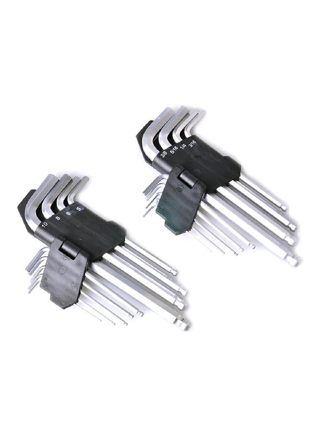 OnSite 18-Piece CRV Metric and SAE Durable and Sturdy Hex Key Set Silver 3.048 x 24.13 x 15.24 cm 702628 - Image 2