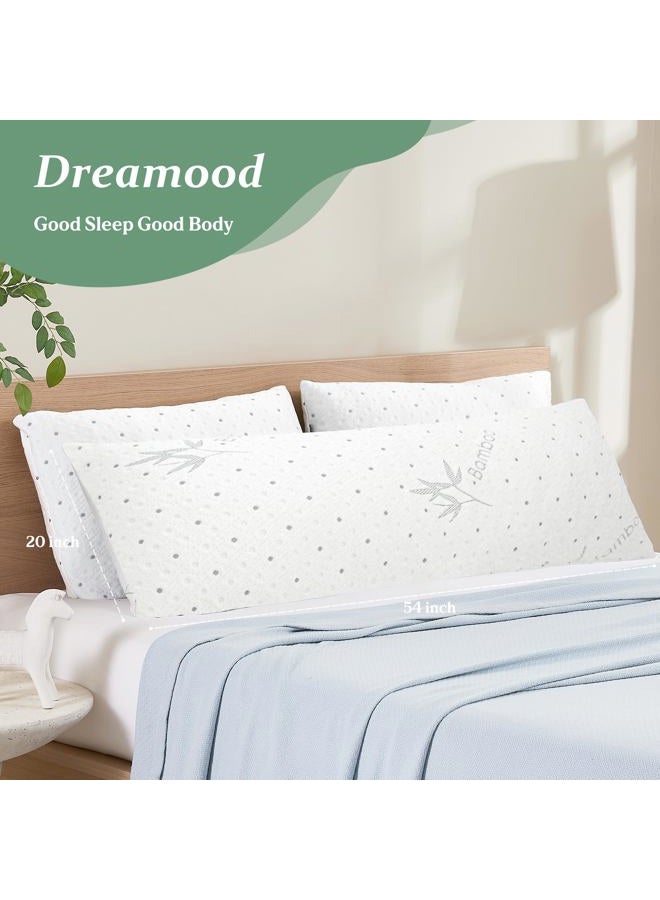 Dreamood Body Pillow Firmer 3200g 100% Shredded Memory Foam Body Pillows for Adults Side Sleeper Pregnancy Full Body Pillow 20x54 inch Adjustable with Washable Viscose Made from Bamboo Cover - Image 4
