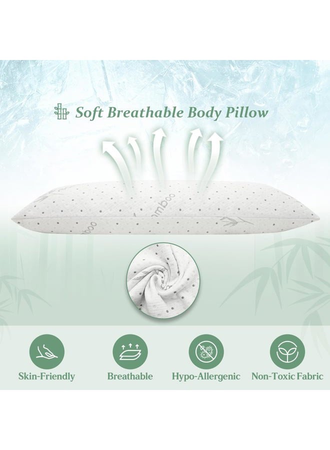 Dreamood Body Pillow Firmer 3200g 100% Shredded Memory Foam Body Pillows for Adults Side Sleeper Pregnancy Full Body Pillow 20x54 inch Adjustable with Washable Viscose Made from Bamboo Cover - Image 5