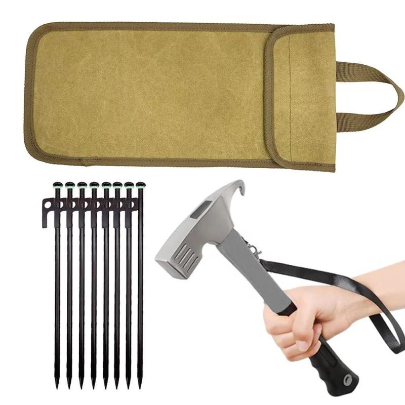 Camping Tent Stakes: 10 Pack 30CM High-Carbon Steel Forged Rust-Resistant Nails - Windproof Stable Ergonomic Portable Kit With Hammer for Outdoor Camping Beach Adventures - Image 4