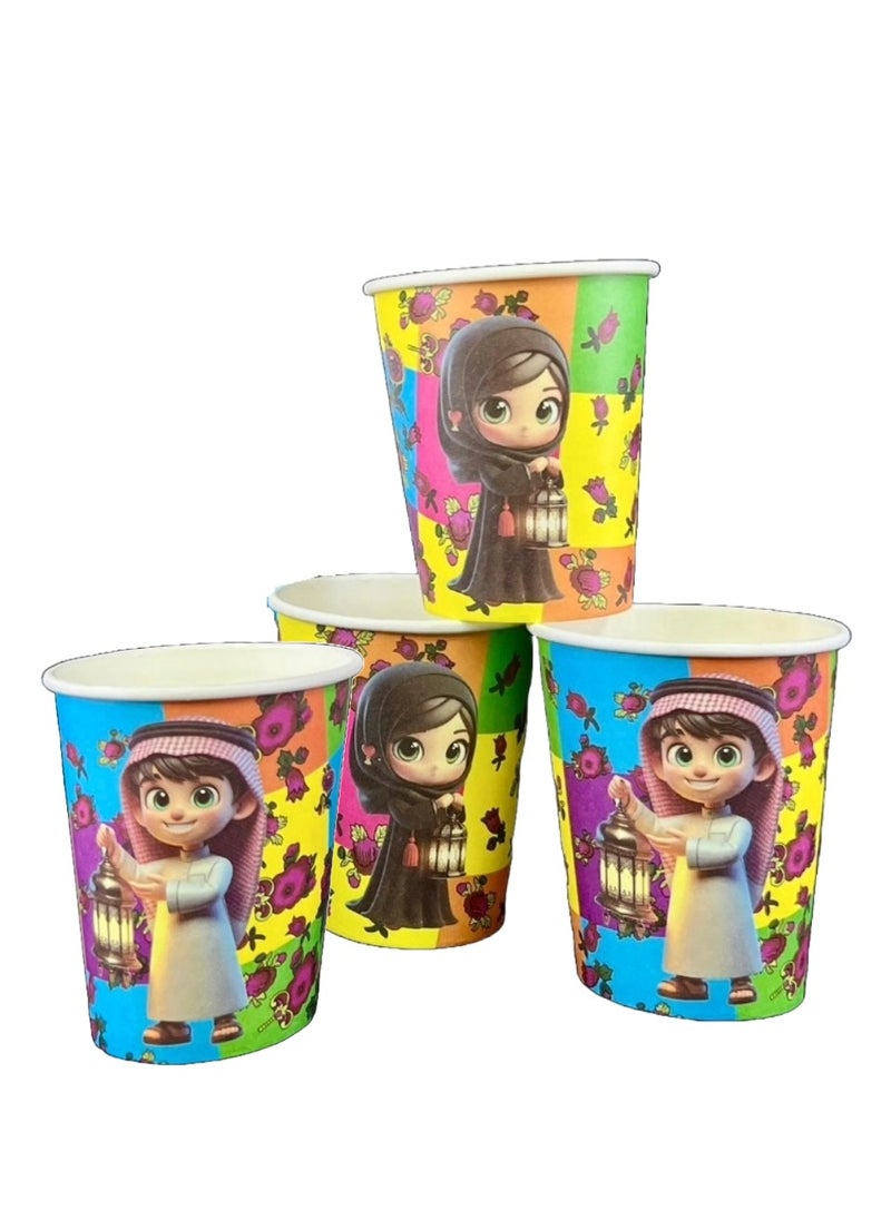 Boxwoods - Printed Disposable 60 Paper Cups For Ramadan Eid And Haq Laila Kids Party - Image 1