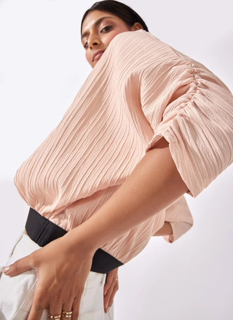 ذا ليبل لايف Boat Neck Ribbed Top