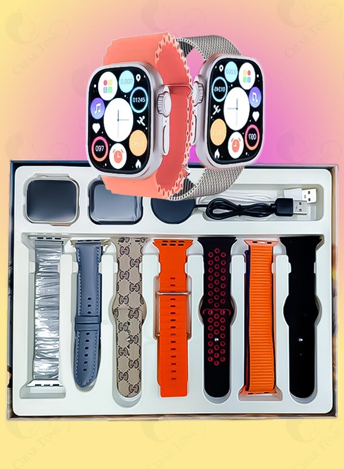 ATOUCH WT8 Ultra Max 2 Smartwatch Set – Dual Watch Pack | Health Monitor | Sport Tracking | Voice Assistant | iOS/Android Support | 7 Interchangeable Colorful Straps For Customization | Bluetooth 5.0 | Wireless Magnetic Charging - Image 2