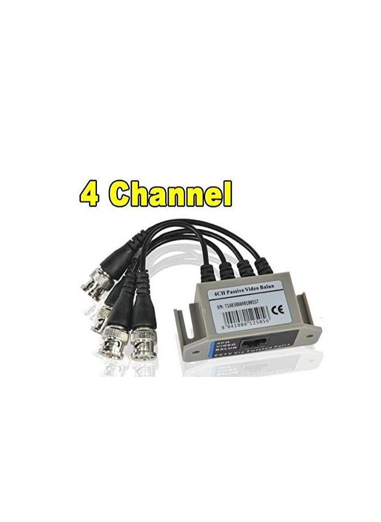 Excefore - For New CCTV 4 Channel Passive UTP Transmitter Video Balun BNC Male To UTP RJ45 CAT5 - Image 1